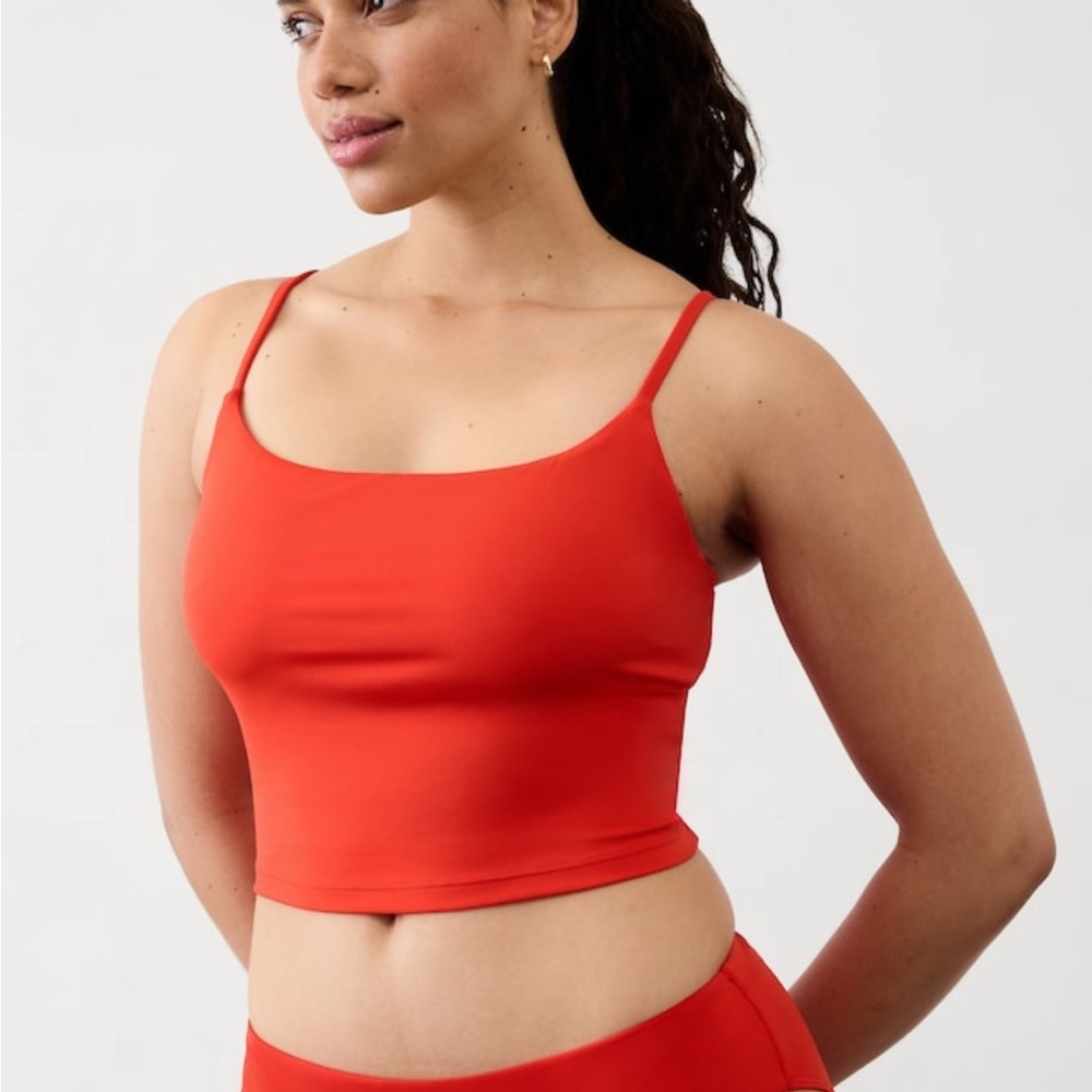 ❤️Athleta 2piece tankini swimsuit set! Vibrant Cardinal Red Size L NWT 🧡👙